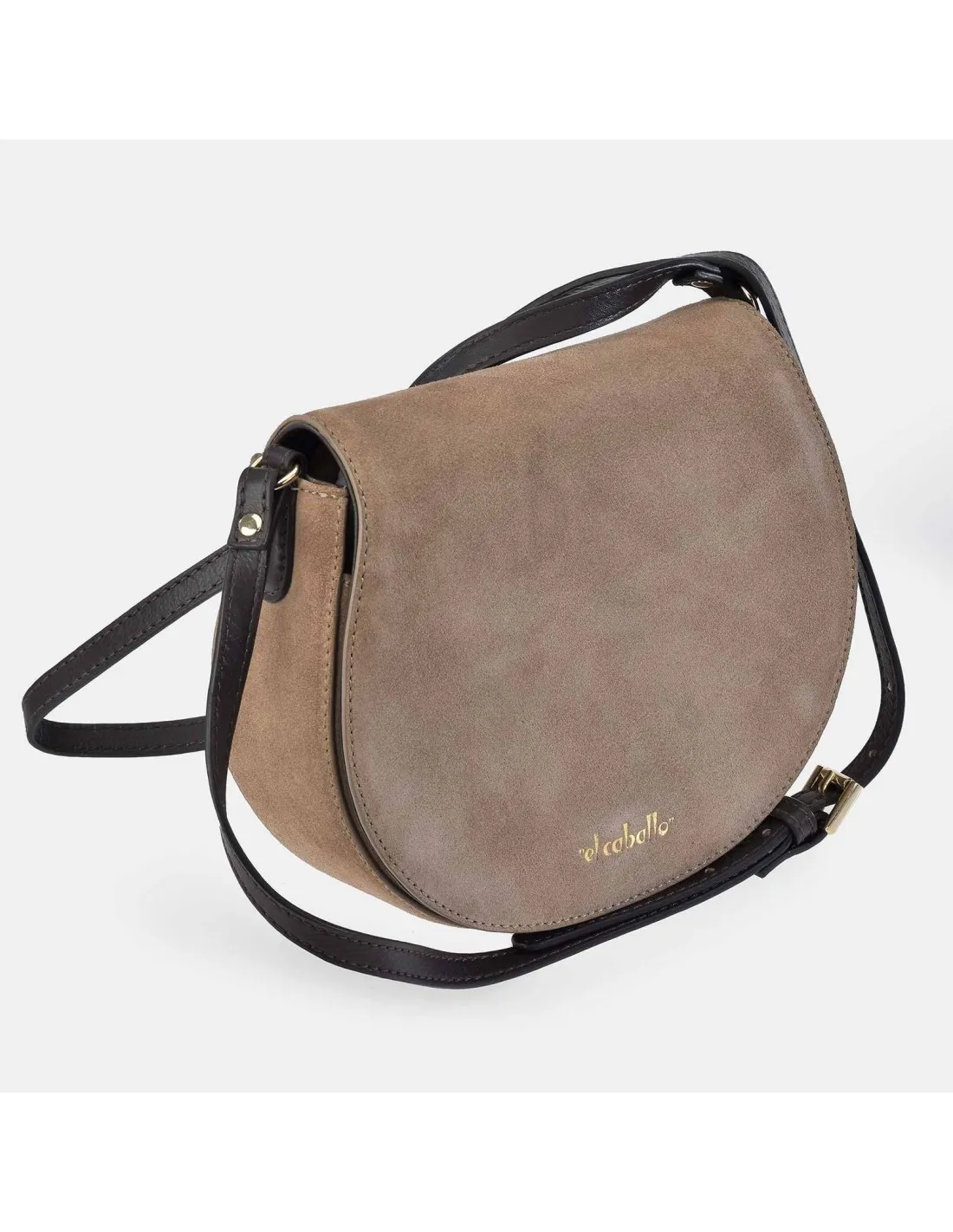 EL CABALLO Bolso bandolera con solapa para mujer en piel Serraje