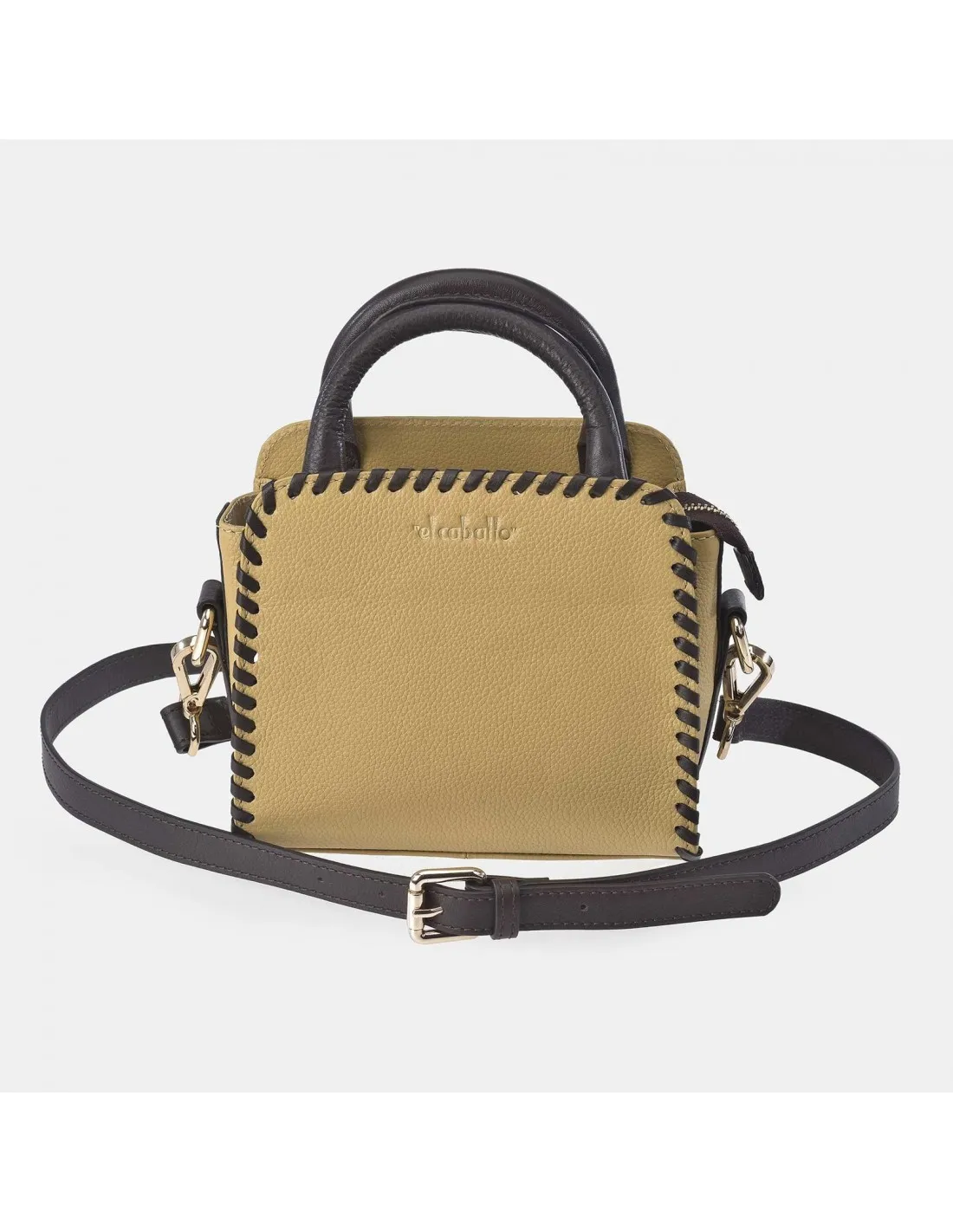 EL CABALLO Bolso mini de mano para mujer colección piel Napa costuras