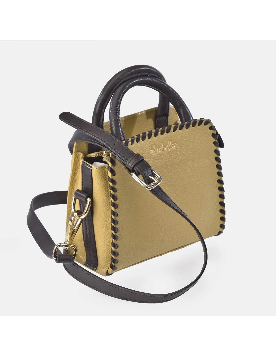 EL CABALLO Bolso mini de mano para mujer colección piel Napa costuras