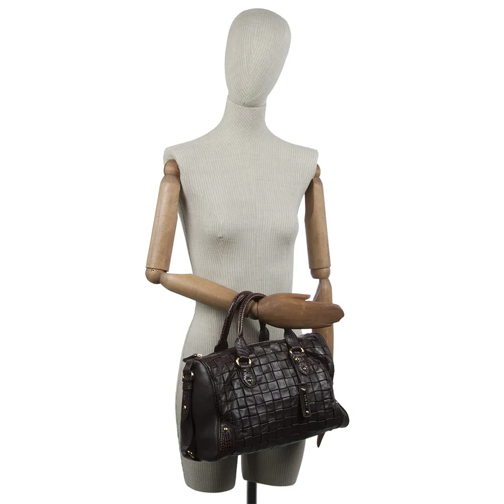 Escada Bolso Trenzado Marrón