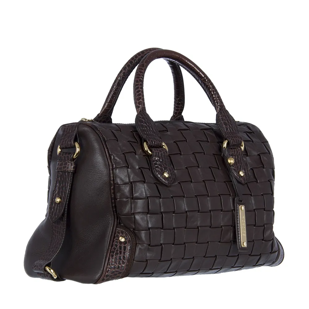 Escada Bolso Trenzado Marrón