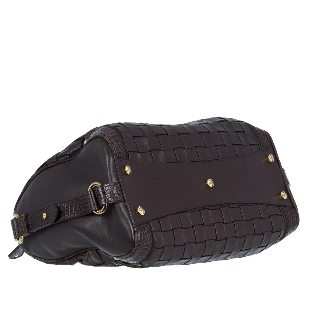 Escada Bolso Trenzado Marrón