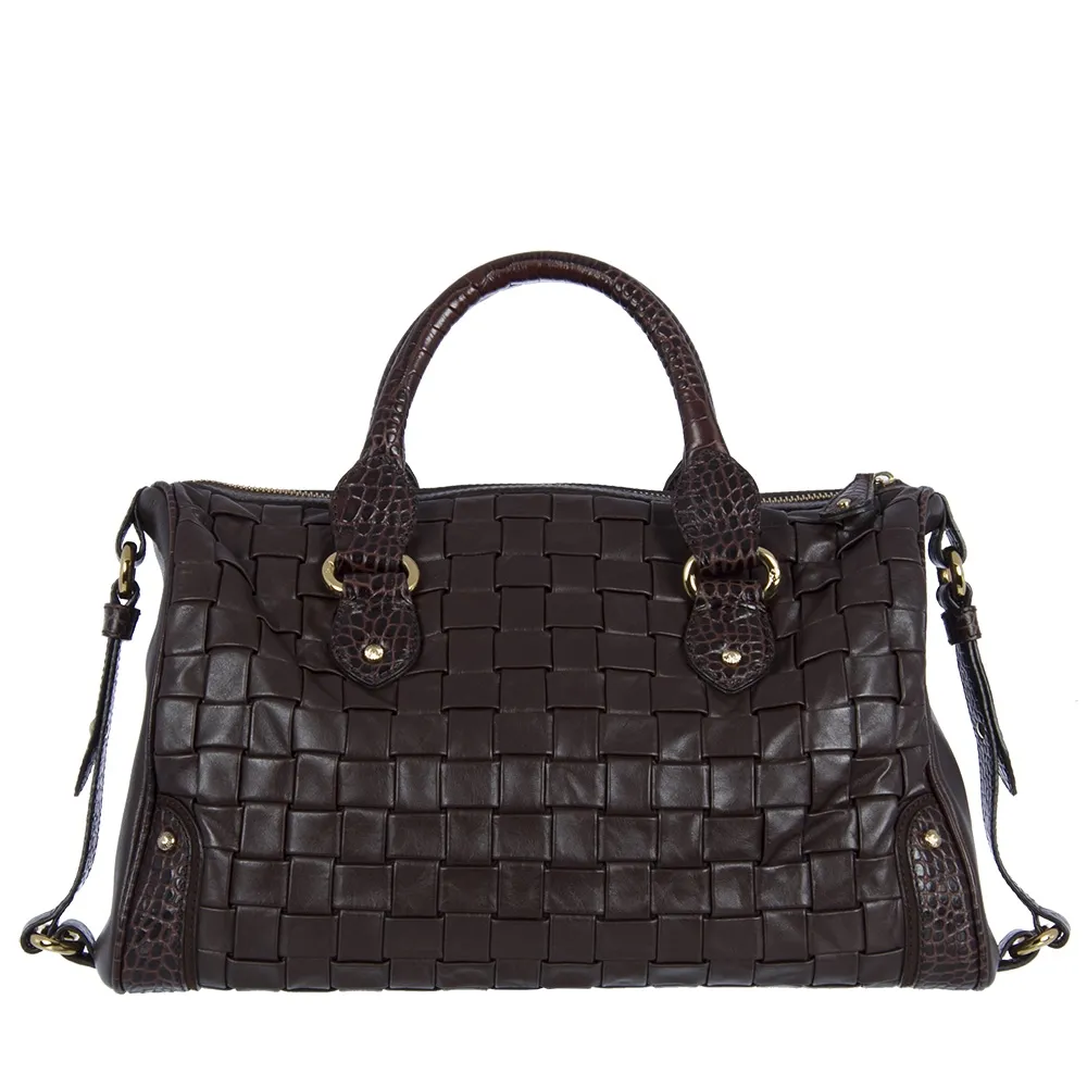 Escada Bolso Trenzado Marrón