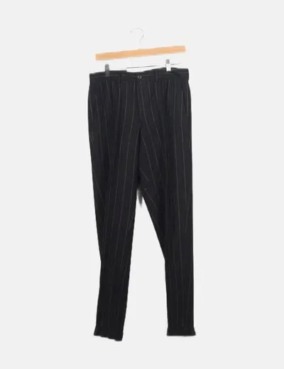 Etro Traje americana y pantalón negro detalle rayas