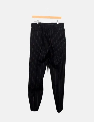 Etro Traje americana y pantalón negro detalle rayas