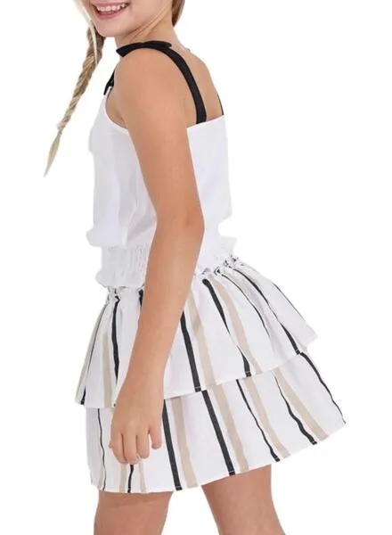 Falda Mayoral Rayas Blanco para Niña