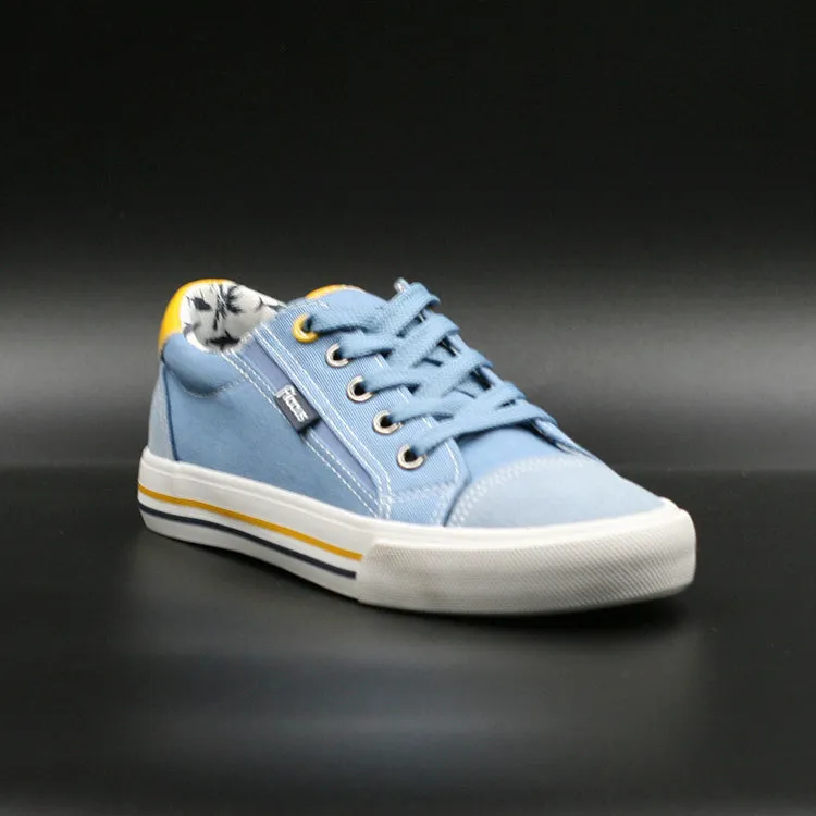 Ficcus Zapatillas Lona C/Cordón Celeste Amarillo Nio Casual