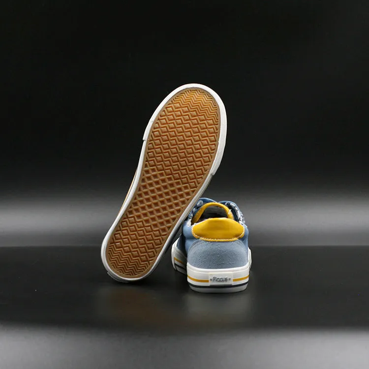 Ficcus Zapatillas Lona C/Cordón Celeste Amarillo Nio Casual