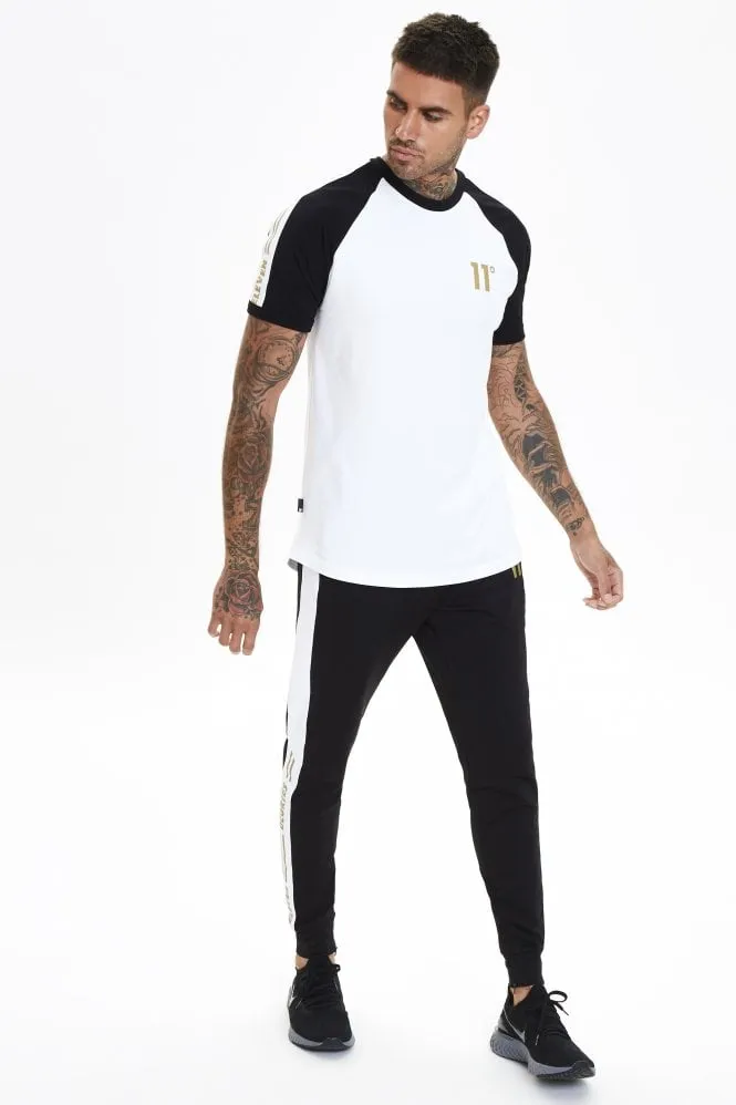 GOLD TAPED POLY JOGGERS BLACK