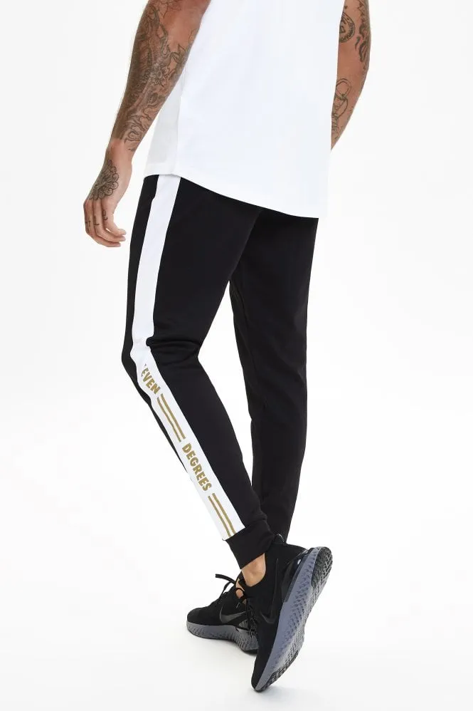 GOLD TAPED POLY JOGGERS BLACK