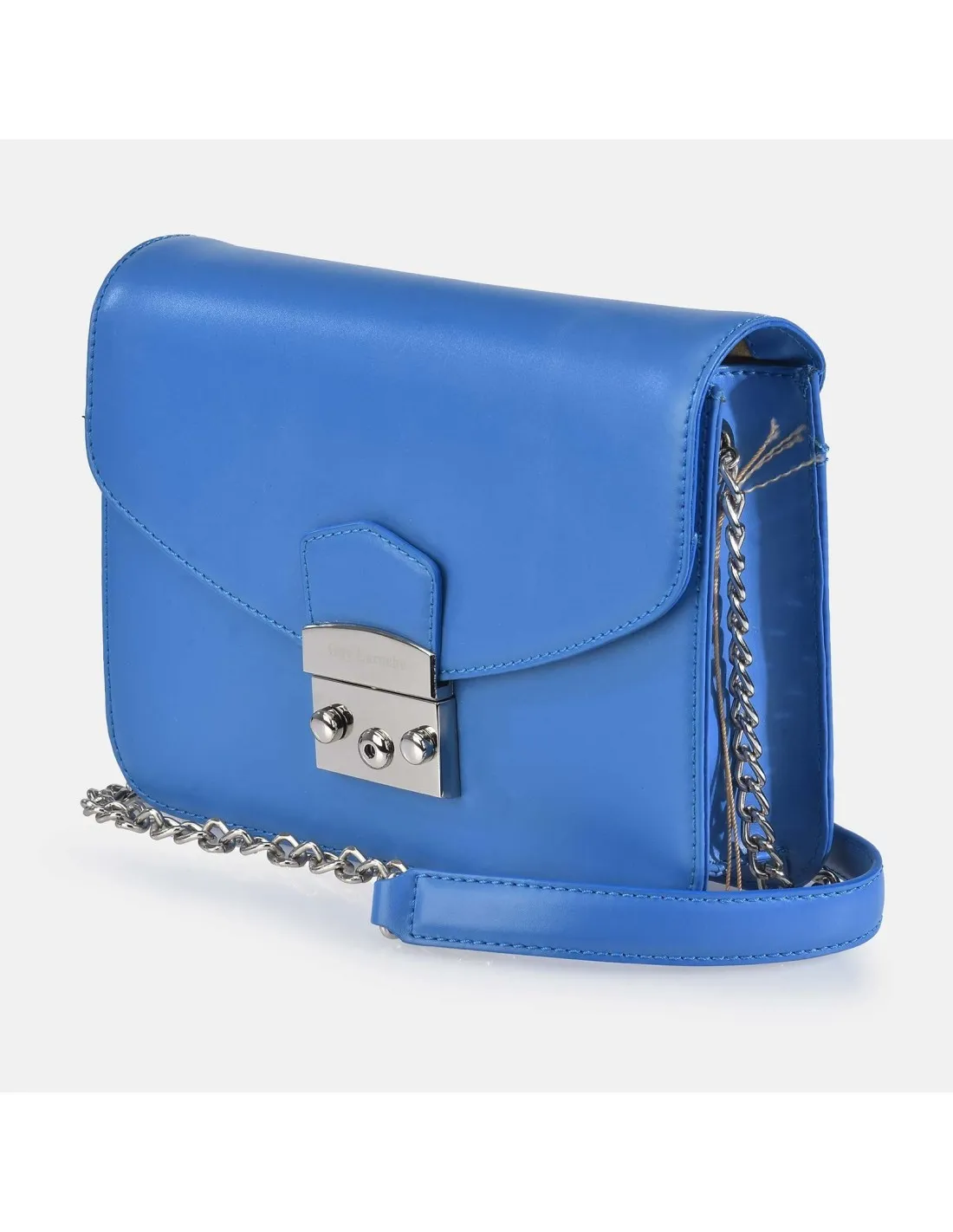 GUY LAROCHE Bolso bandolera metálica en piel con solapa para mujer