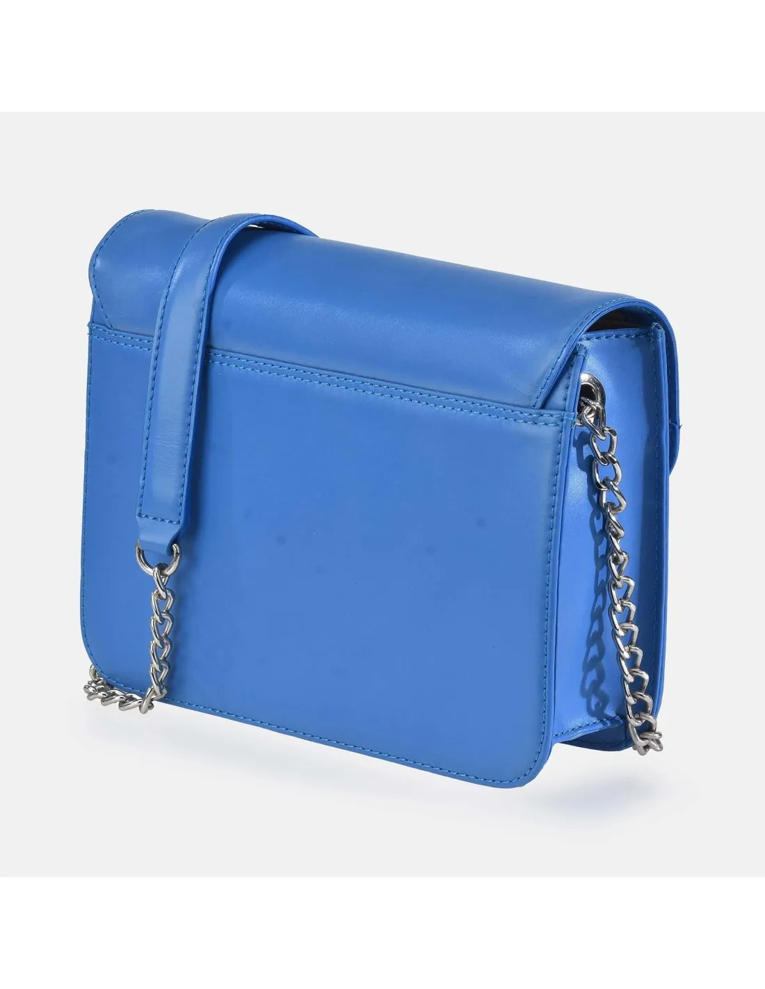 GUY LAROCHE Bolso bandolera metálica en piel con solapa para mujer