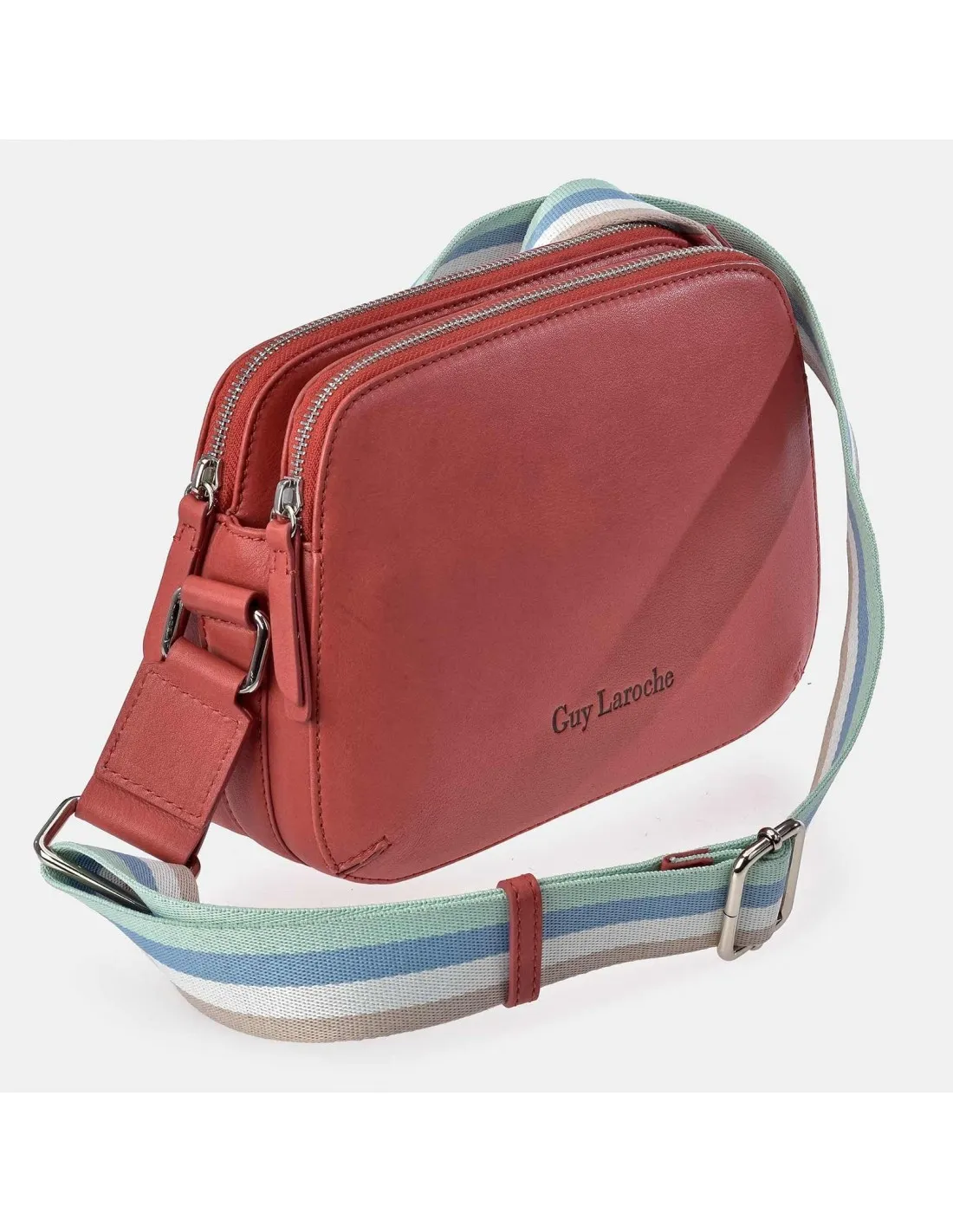 GUY LAROCHE Bolso de bandolera con doble cremallera para mujer en Piel