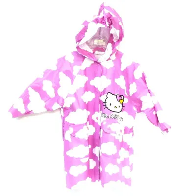 HELLO KITTYChubasquero lluvia niña rosa de nubes y Hello Kitty con mochila 17125