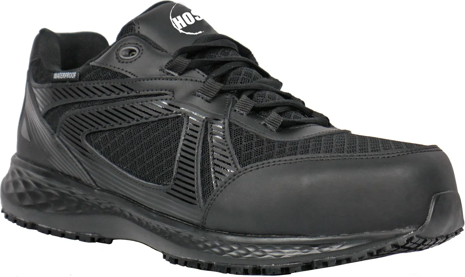 HOSS BOOTS Hoss Reno II, Men's, Black, Comp Toe, EH, WP, Slip Resistant, Low Athletic, Work Shoe