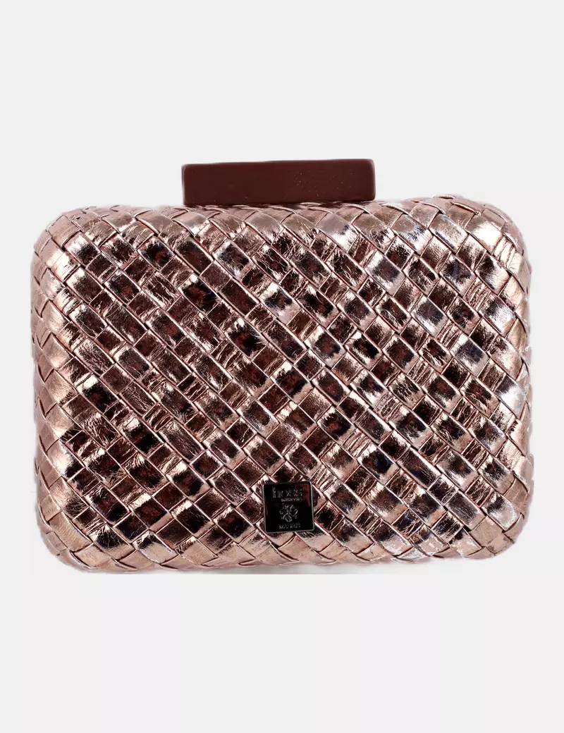 Hoss Intropia Clutch plateado trenzado