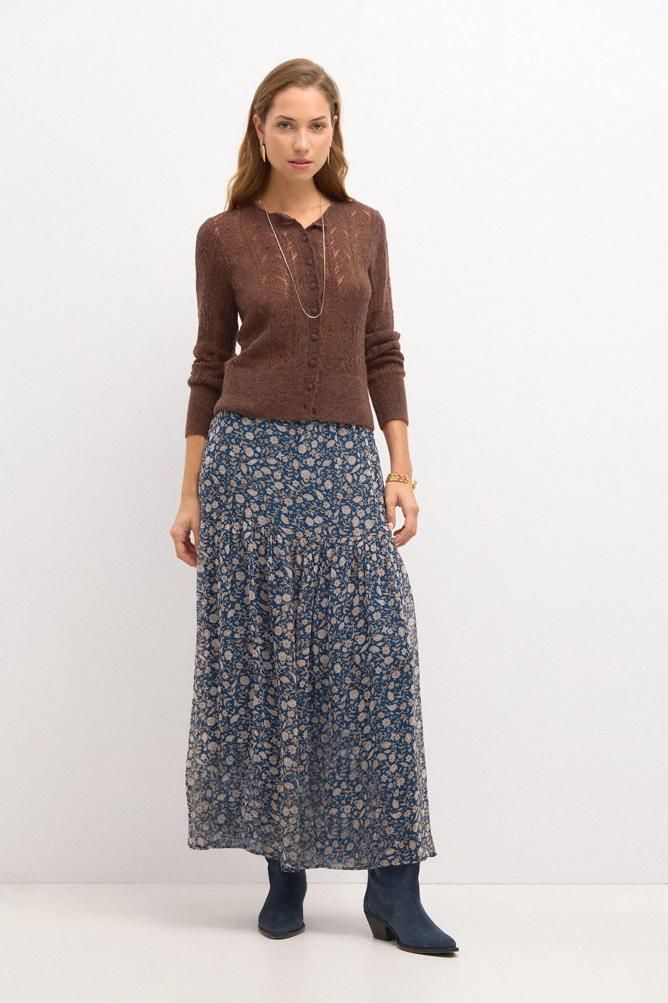 Hoss Intropia Olivia. Falda estampada