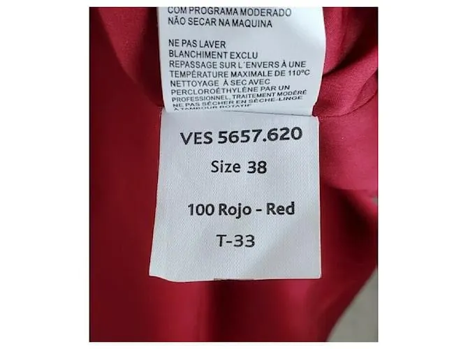 Hoss Intropia Vestido de seda rojo oscuro y dorado Burdeos 