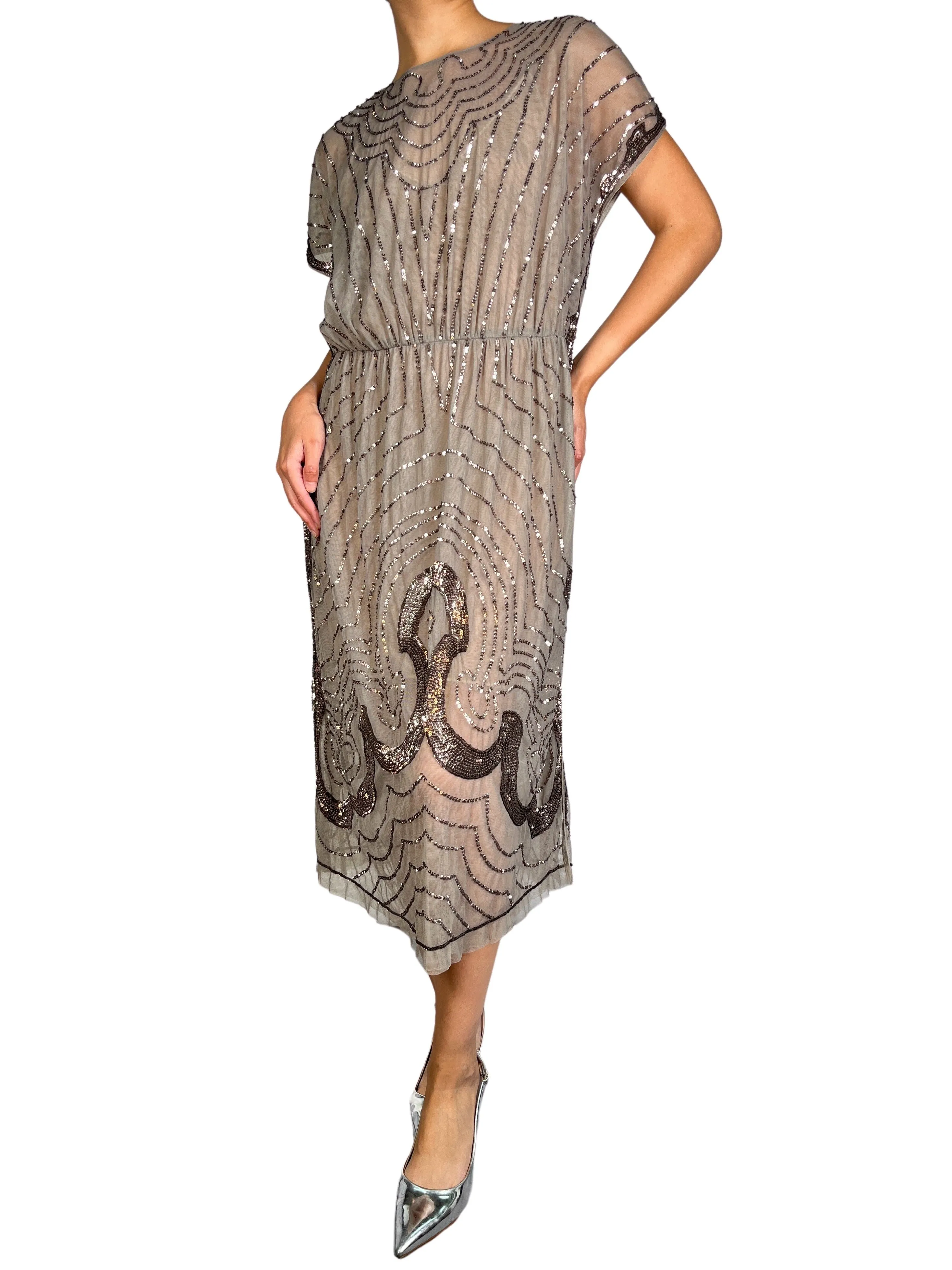 HOSS INTROPIA Vestido Traslucido Lentejuelas