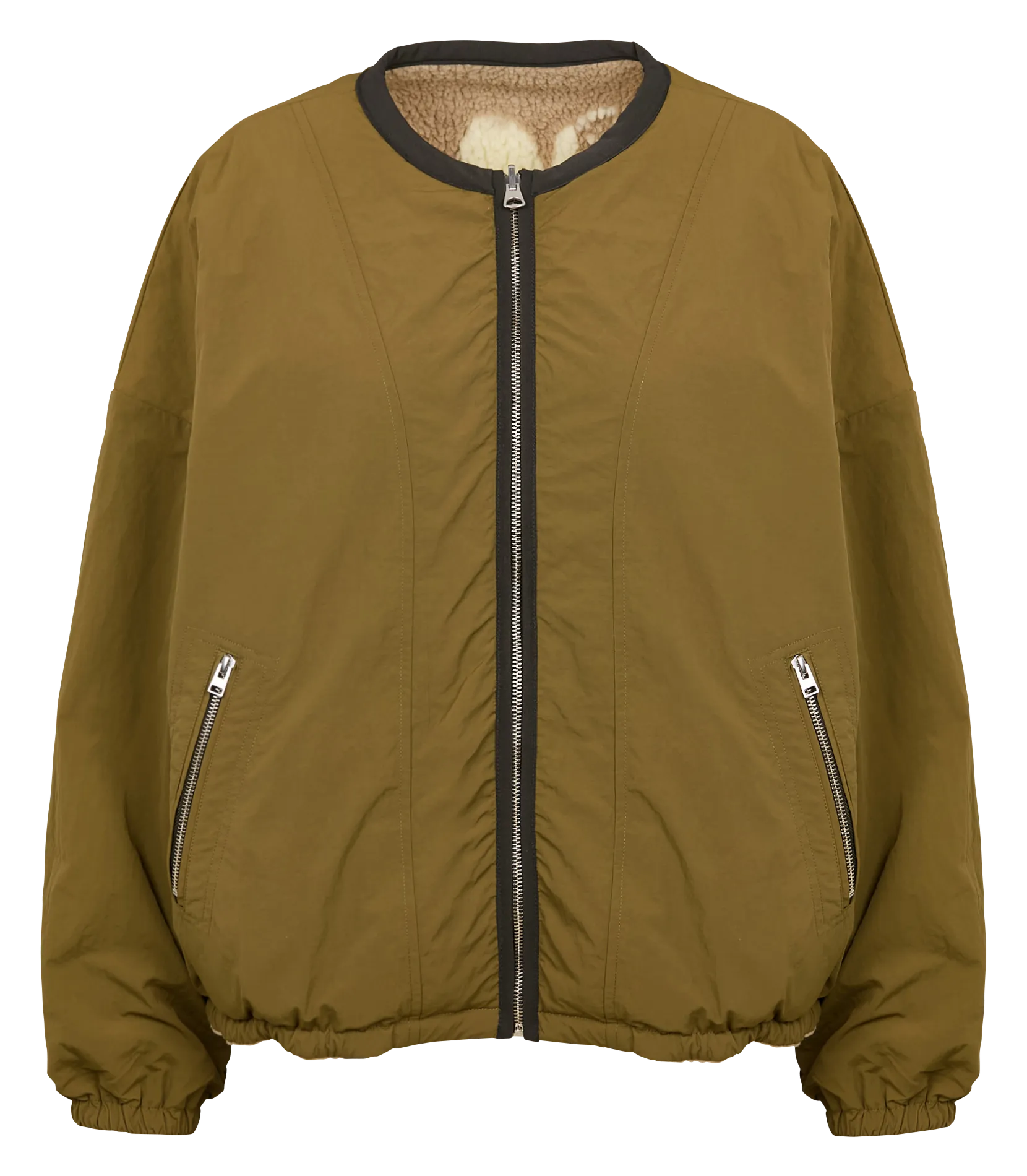JANICE  CHAQUETA OVERSIZE REVERSIBLE EN MARRON