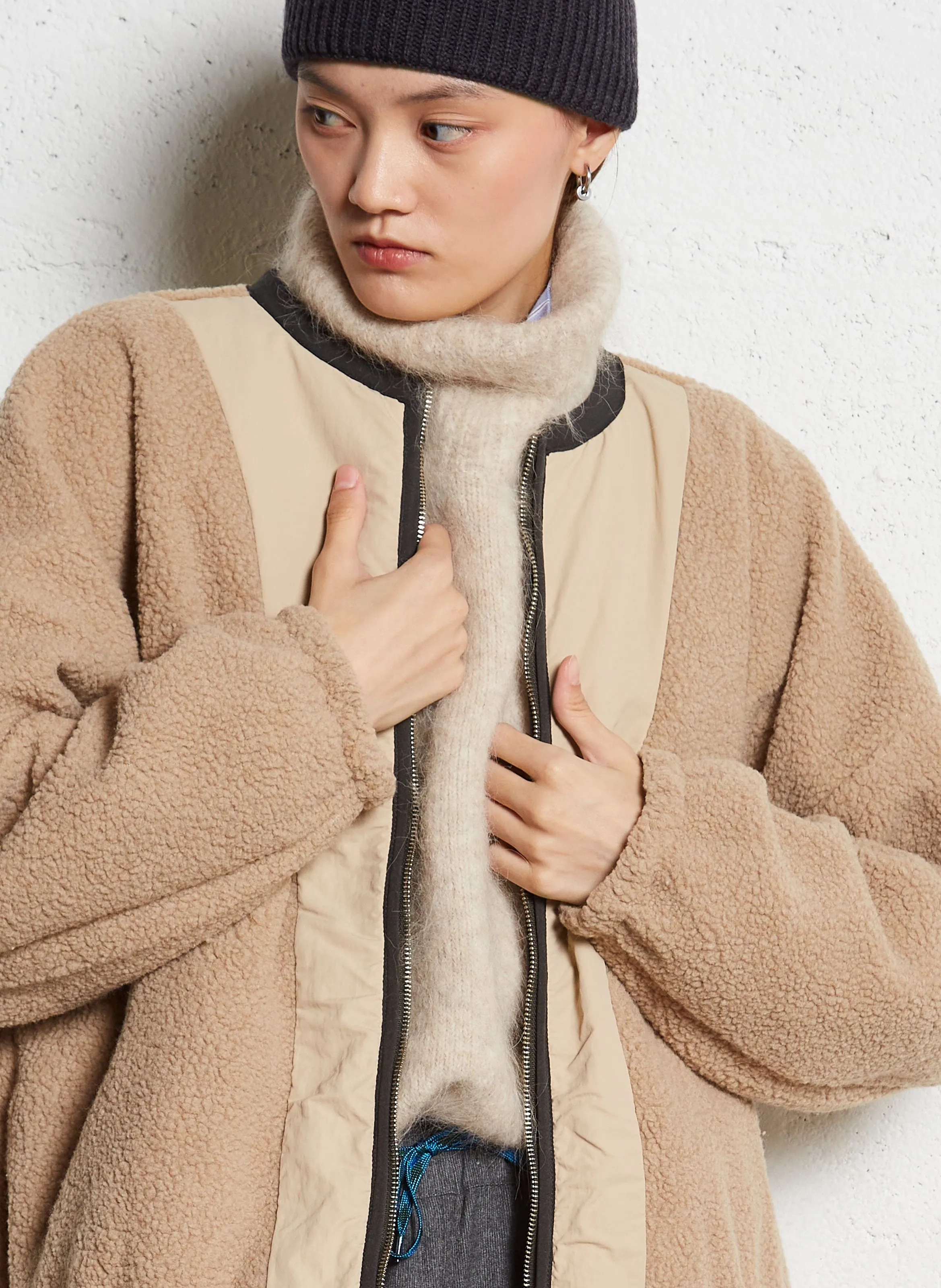 JANICE  CHAQUETA OVERSIZE REVERSIBLE EN MARRON