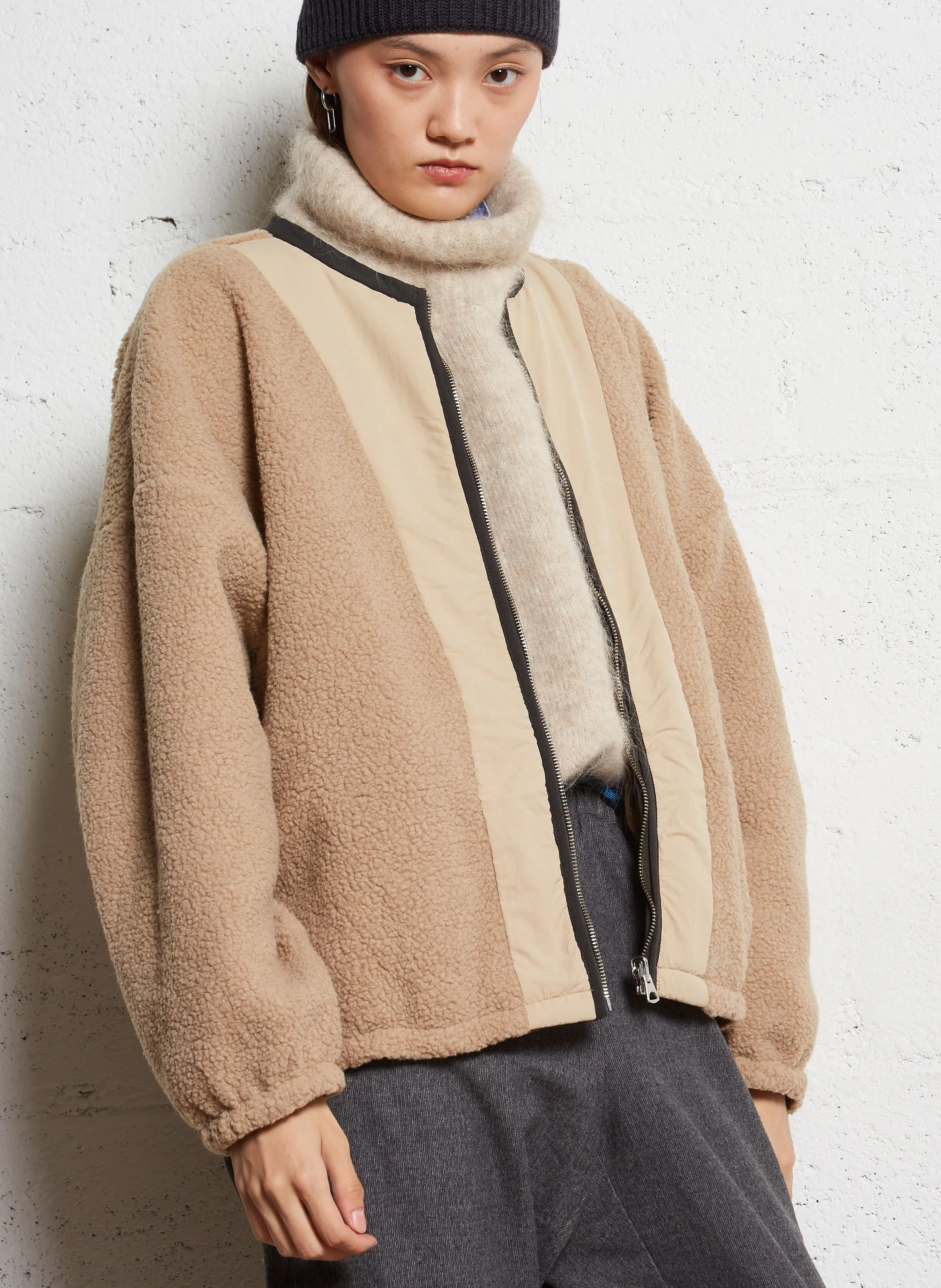 JANICE  CHAQUETA OVERSIZE REVERSIBLE EN MARRON