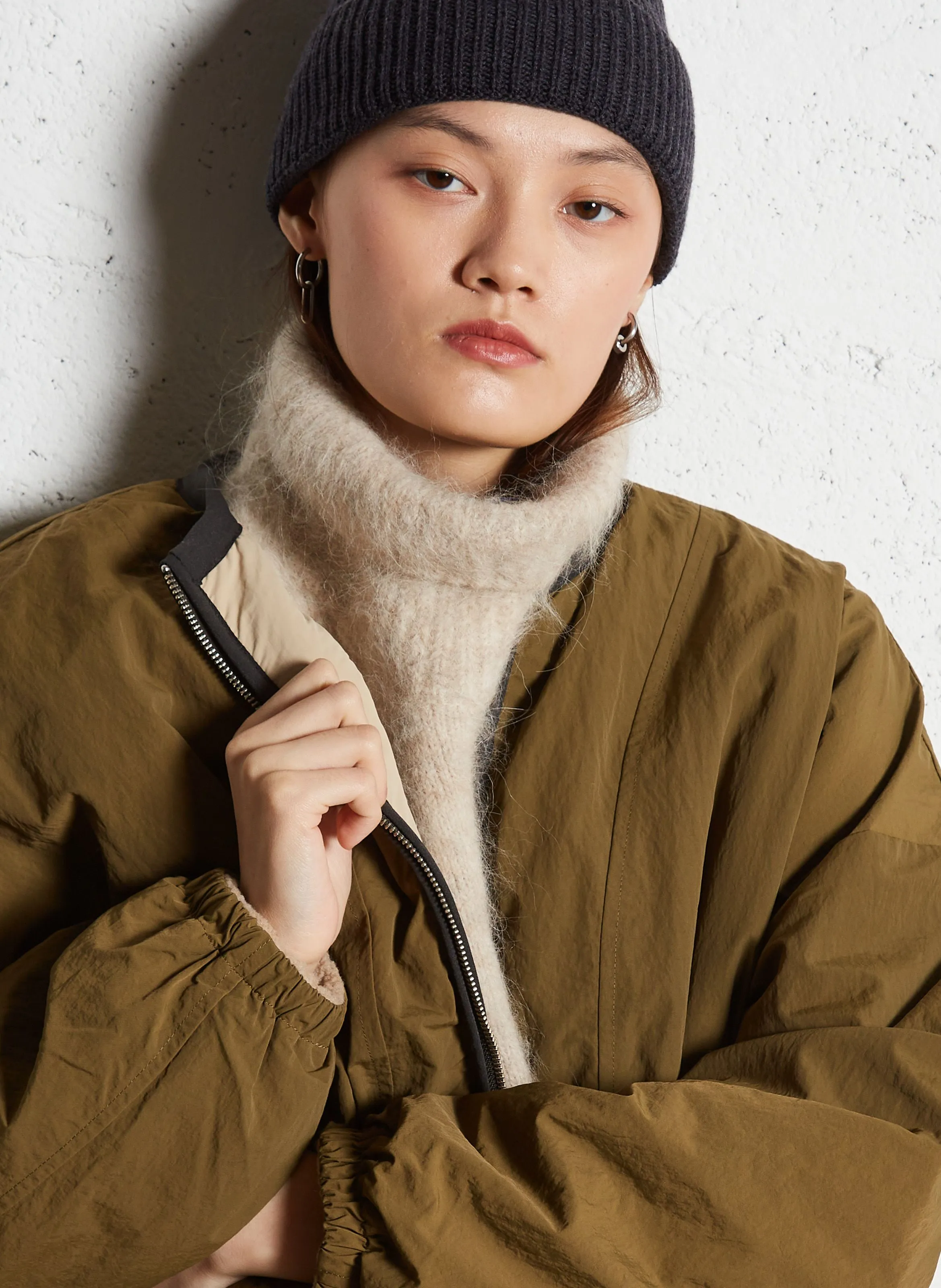 JANICE  CHAQUETA OVERSIZE REVERSIBLE EN MARRON