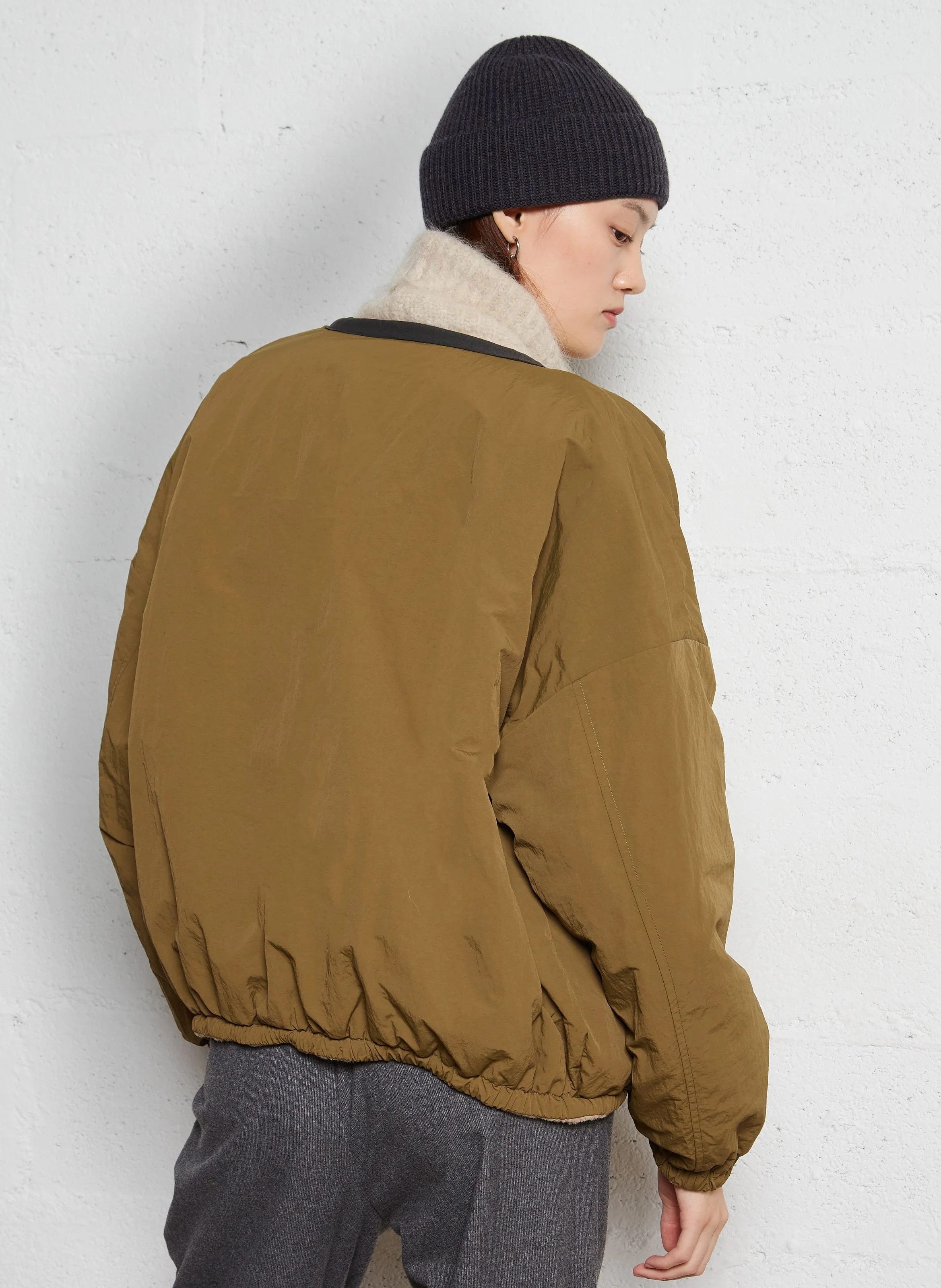 JANICE  CHAQUETA OVERSIZE REVERSIBLE EN MARRON
