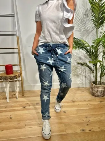 Jeans Baggy Estrellas SPAZIEL Azul