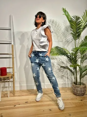 Jeans Baggy Estrellas SPAZIEL Azul