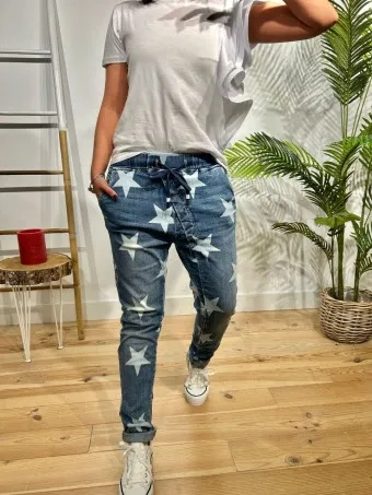 Jeans Baggy Estrellas SPAZIEL Azul