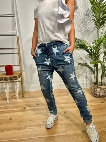 Jeans Baggy Estrellas SPAZIEL Azul