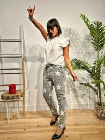 Jeans Baggy Estrellas SPAZIEL Gris