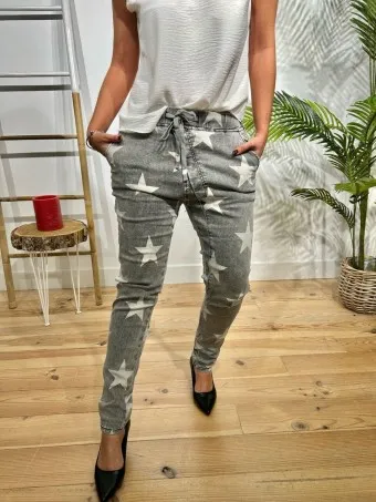 Jeans Baggy Estrellas SPAZIEL Gris