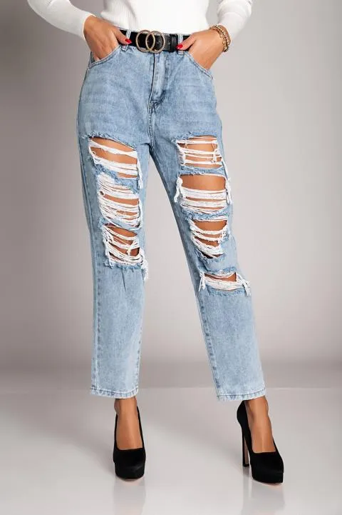 Jeans rectos con rotos Volenta, azul claro