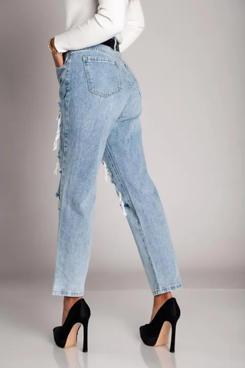 Jeans rectos con rotos Volenta, azul claro