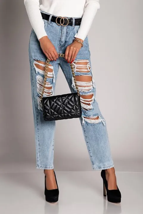Jeans rectos con rotos Volenta, azul claro