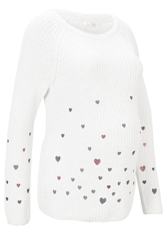 Jersey premamá Blanco lana estampado