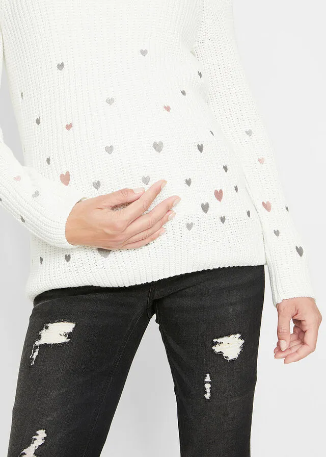Jersey premamá Blanco lana estampado