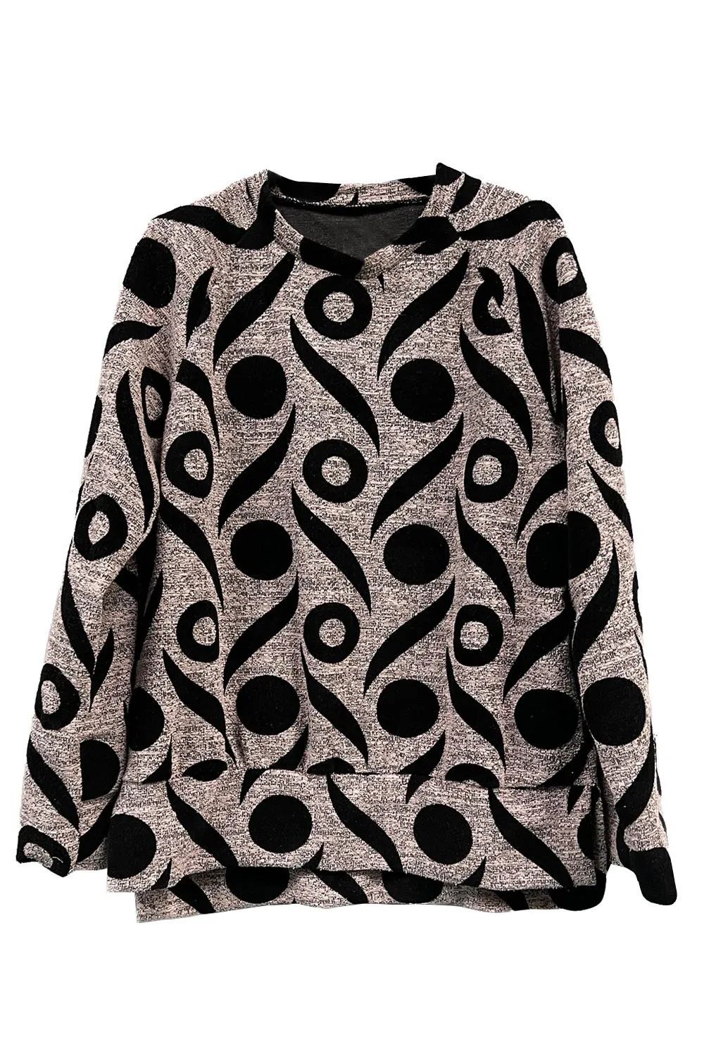 Jersey rosa con estampado negro