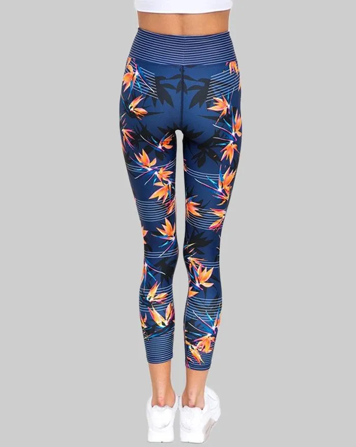 Leggings de yoga de cintura alta con estampado y rayas