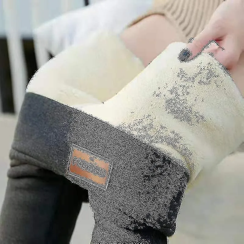 Leggings forrados de vellón Winter Sherpa para mujer, leggings de cachemira gruesos elásticos de cintura alta Pantalones térmico