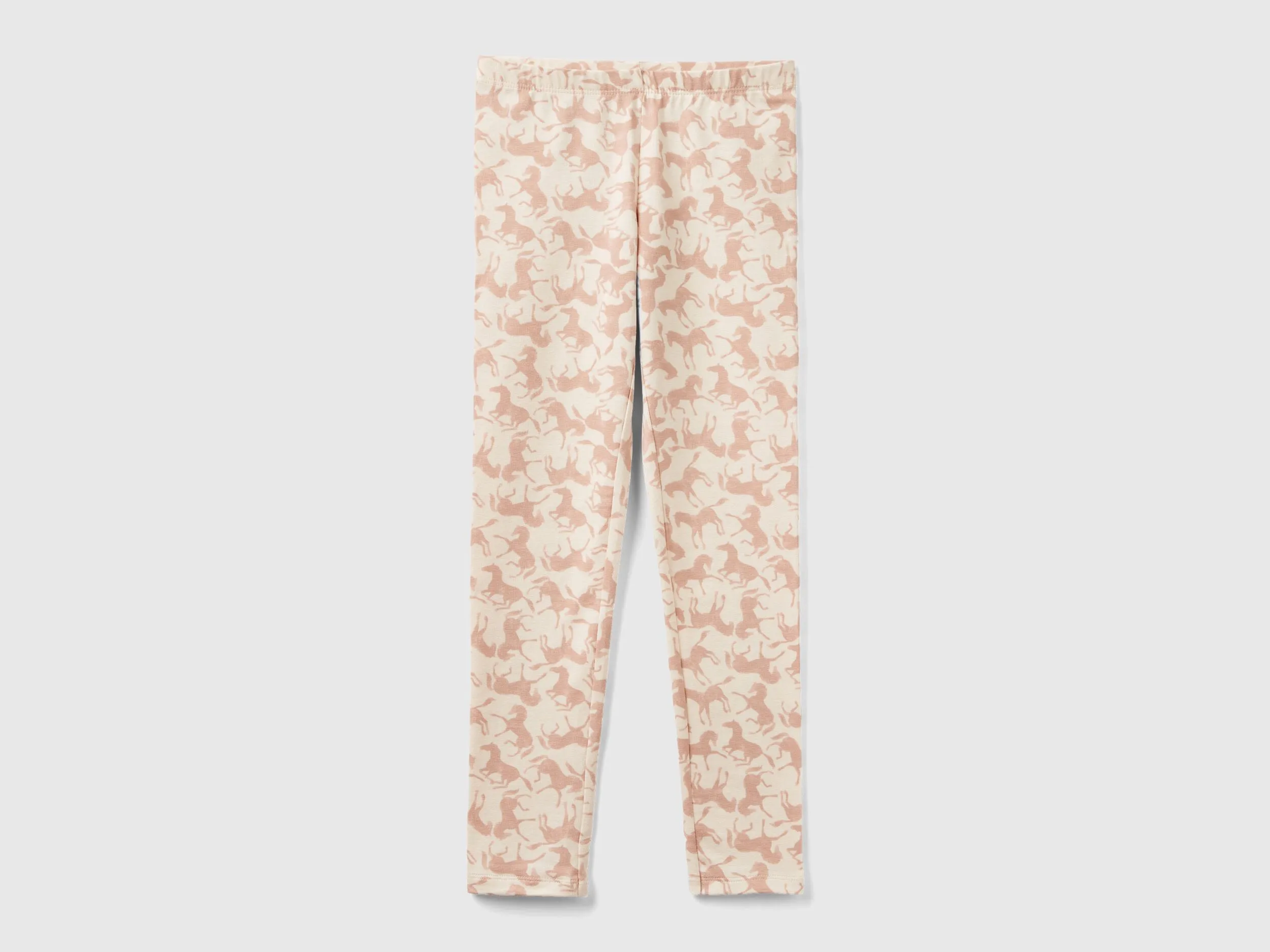 Leggings rosa tenue con estampado de caballos