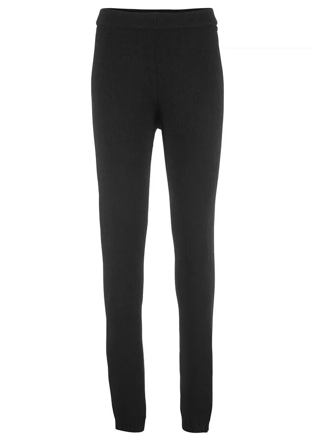 Leggings térmicos con cintura de canalé Negro