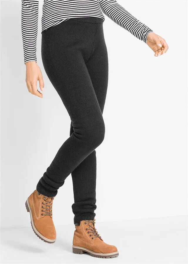 Leggings térmicos con cintura de canalé Negro