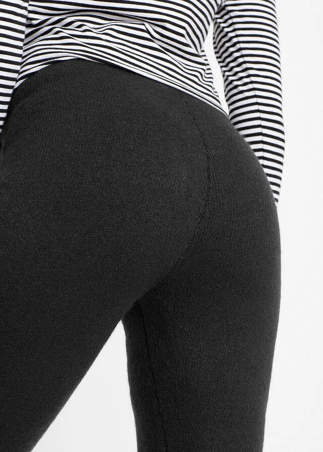 Leggings térmicos con cintura de canalé Negro