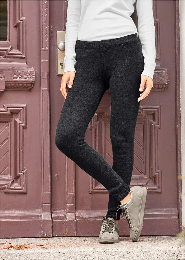 Leggings térmicos con cintura de canalé Negro