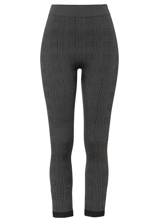 Leggings térmicos Gris oscuro de cuadros