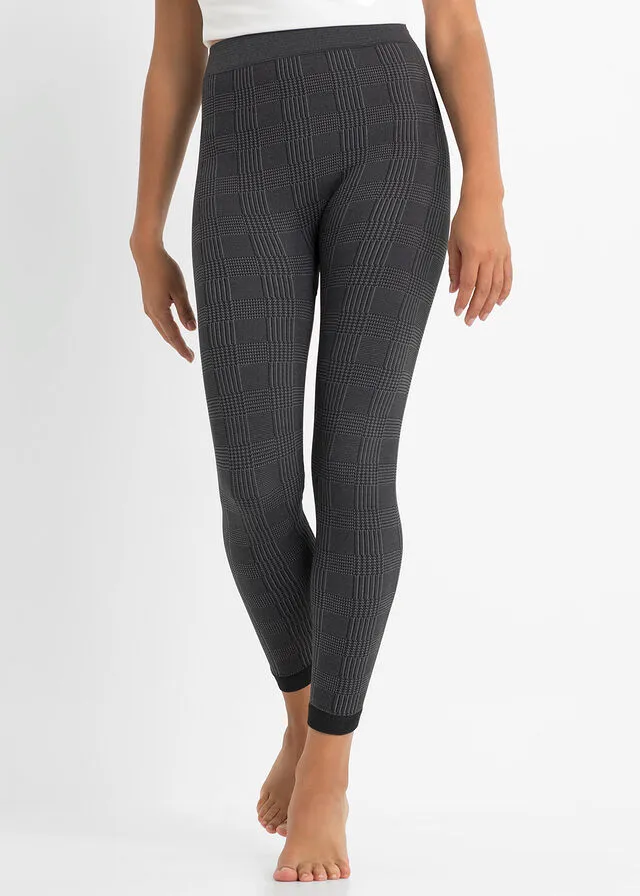 Leggings térmicos Gris oscuro de cuadros