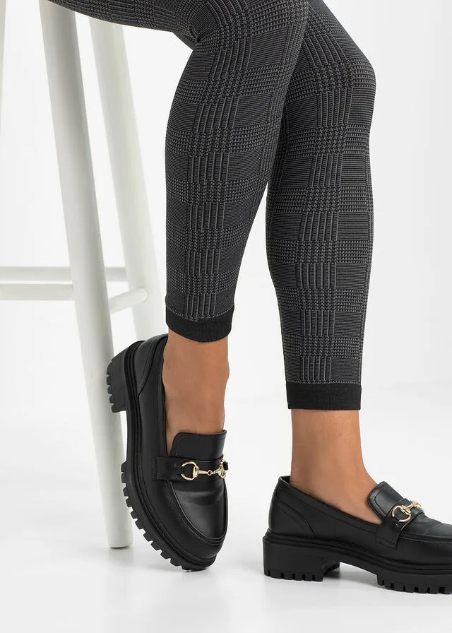 Leggings térmicos Gris oscuro de cuadros